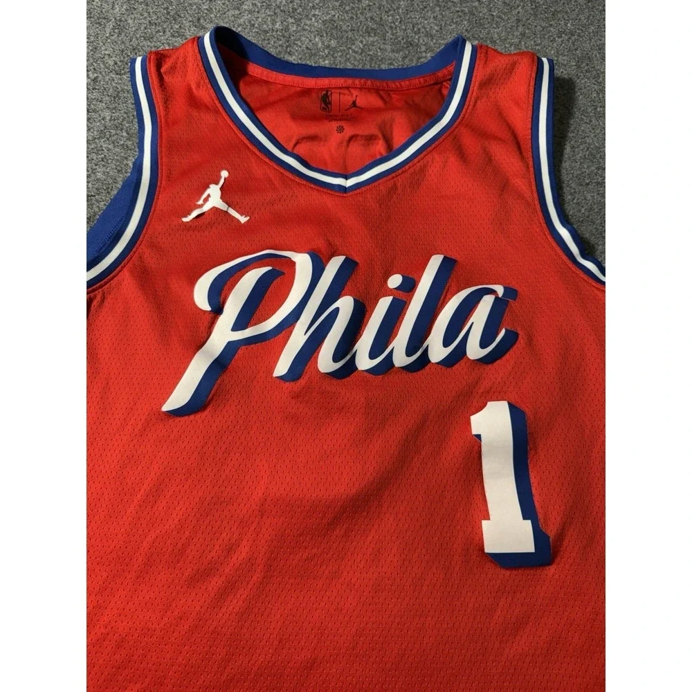 Jordan Philadelphia 76ers James Harden NBA Statement Jersey Red Men's Size‎ XXL